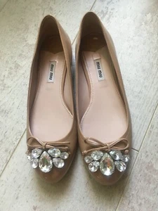 Miu Miu Ballet Shoes with Crystal Embellishment - Picture 1 of 12
