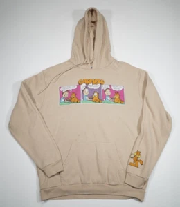 Garfield Vintage Hoodie Large Comic Tastes Like Old Hyena Beige - Picture 1 of 6