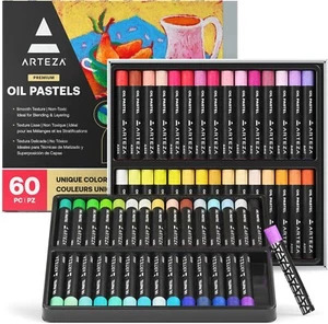 Oil Pastels for Artists 60 Soft Oil Pastels Asst Colors Artist Supplies Arteza - Picture 1 of 4