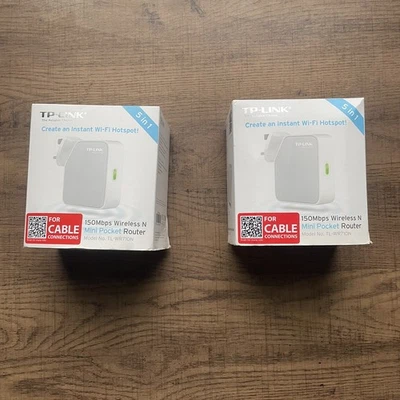 TP-Link TL-WR710N-UK 150 Mbps 10/100 Wireless N Router x2 - Image 1 of 4