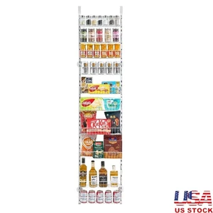 Door Mounted Pantry Organizer Adjustable Storage Rack Over The Door Spice Holder - Picture 1 of 10