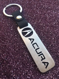 Keychain for Acura cars made of stainless steel and leather - Picture 1 of 3