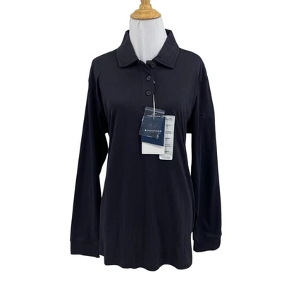 Propper Shirt Womens L Large Navy Cotton Uniform Polo Long Sleeve Ribbed Collar - Image 1 of 4
