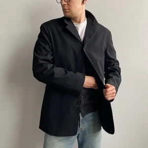 Vintage 90s Versace Classic V2 Men’s Zip Blazer Jacket Size M/L Black - Picture 1 of 19