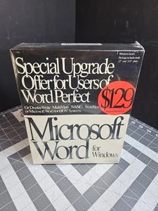 Sealed Microsoft Word for Windows 2.11 Upgrade Floppy Set Vintage Part No 23657 - Bild 1 von 16