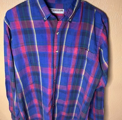 Camisa masculina xadrez manga longa vintage McGregor Classics com botões G - Imagem 1 de 4