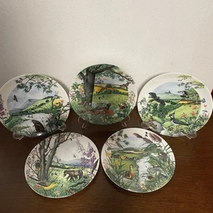 Vintage Wedgwood Country Panorama Collectors Plates Set Of 5 Colin Newman 1980s - Picture 1 of 11
