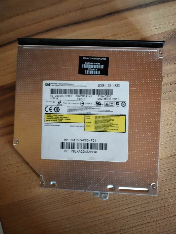 HP TS-L633 (replace HP 599540-0019) 8x DVD+/-RW SATA SlimLine SuperMulti LightSc - Immagine 1 di 1