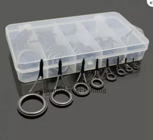 8-75Pcs Ceramic 8 Sizes Fishing Rod Guide Tips Top Eye Rings Line Repair Kit Set - Picture 1 of 11