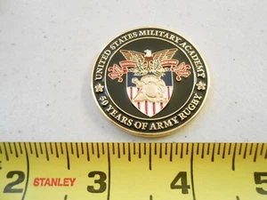 RARE US MILITARY ACADEMY WESTPOINT 50 YEARS ARMY RUGBY MILITARY CHALLENGE COIN - Picture 1 of 3