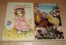 BUONA PASQUA - COPPIA DI CARTOLINE COLORATI DIFFERENTI - EDITORE CECAMI