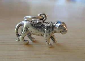 25 % Rabatt Sterlingsilber 3D 12x19mm Gestreifter Tiger Zoo Tier Charm - Bild 1 von 4