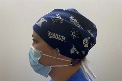 Xavier University Surgical Scrub Cap, Muskateers scrub, Tie back Adjustable - Image 1 of 3