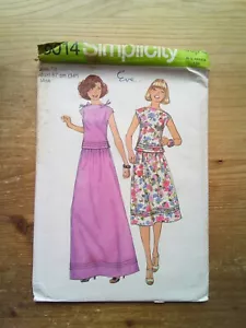 8014 Horizontal Tuck Top & Skirt Size 12 Uncut Vintage Simplicity Sewing Pattern - Picture 1 of 2