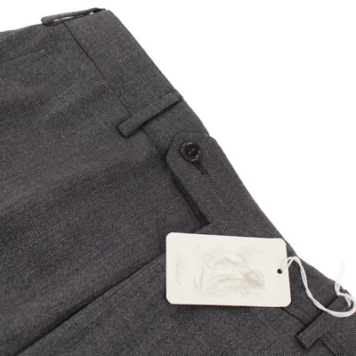Belvest NWT Flat Front Dress Pants Size 32 US Gray Small Pattern 100% Wool - Image 1 of 4