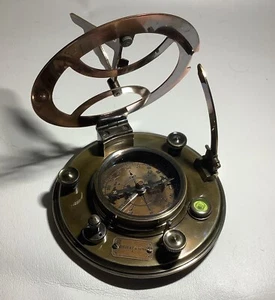 Brújula de reloj de sol antiguo latón Gilbert And Sons náutico de Londres - Imagen 1 de 9