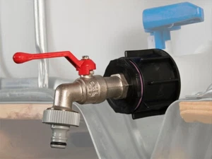 IBC Adapter S60x6 PROFI mit Kugelhahn und Tülle 3/4" + GARDENA komp. Adapter - Bild 1 von 2