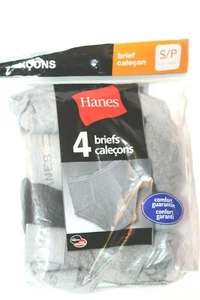 Hanes Boys' Gray/Black/Multi 4-pk Cotton Brief Briefs Underwear S/XL - Picture 1 of 7