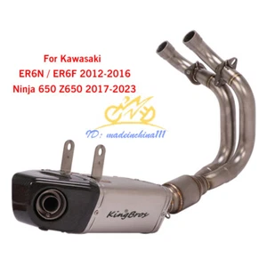 For Kawasaki Ninja 650 Z650 2017-2023 Full System Exhaust Front Pipe Muffler Tip - Picture 1 of 6