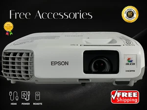 2700 ANSI 3LCD Projector for Cinema HD HDMI Bundle: HDMI & Power Cable, Remote - Picture 1 of 7