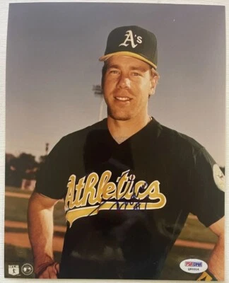 Foto brillante autografiada firmada por Scott Brosius de 8x10 Oakland A's Athletics PSA/DNA Foto 1 de 2