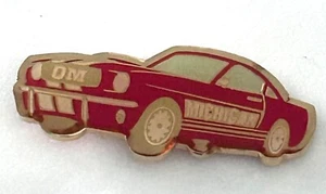 Vintage Odyssey of the Mind Michigan MI Red Sports Car Mustang OM Lapel Pin - Picture 1 of 3