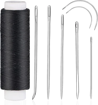 Ftyiwu Waxed Thread 32 Yards (Black), Leather Sewing Waxed Thread with Hand Sewi - Image 1 of 4