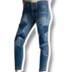 POLO RALPH LAUREN WOMEN'S The AVERY BOYFRIEND PATCHWORK DISTRESSED JEANS SIZE 25 - Picture 1 of 6