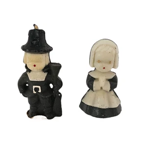 Vintage Gurley Candle Co. Pair of Thanksgiving Pilgrims Seasonal - Picture 1 of 6