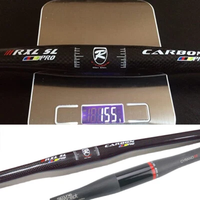 31.8 Carbono MTB Manillar Bicicleta de Montaña Bicicleta Manillar Plano 3K Brillante Mate Foto 1 de 4