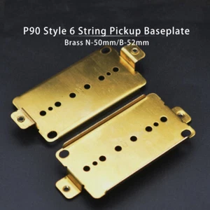 P90 Style 6 String Electric Guitar Pickup Baseplate Brass N-50/B-52 Middle Line - Picture 1 of 6