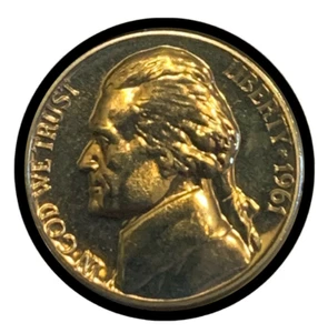 1961 P Jefferson Nickel - PROOF - Full Steps - Rare. Combined Shipping. - Picture 1 of 2