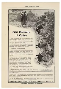 Postum Essen Kaffee Druck Werbung Erste Entdeckung Ziegenhirte Bohnen 1904 - Bild 1 von 2