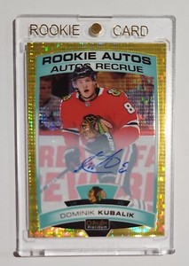 2019-20 UD O-Pee-Chee Platinum Dominik Kubalik Rookie Auto Seismic Gold /25
