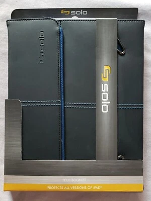 Tech Booklet For All Versions Of iPads, Vinyl, Black/Blue By Solo - Image 1 of 2