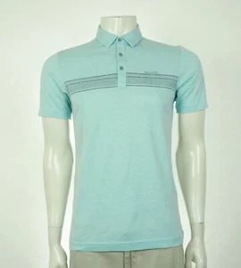 Travis Mathew Hole Card Golf Polo Shirt Mens Small Aqua Blue Pima Cotton Blend - Picture 1 of 4