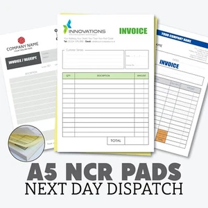 Personalised A5 Duplicate Invoice Book • Order Book • NCR Pad • Receipt Pad • - Picture 1 of 7