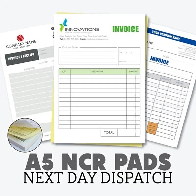 Personalised A5 Duplicate Invoice Book • Order Book • NCR Pad • Receipt Pad • - Image 1 of 4