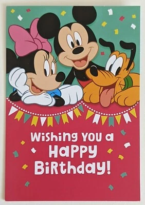 Happy Birthday Greeting Card. Minnie & Mickey Mouse (+ Envelope 5x7")/ Kid - Image 1 of 4