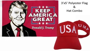 Sombrero rojo blanco 3'x5' Donald J Trump Keep America Great Flag y EE. UU. Trump 45th Pres - Imagen 1 de 1