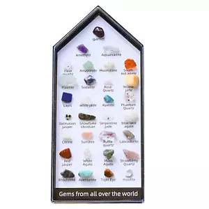 Mineral Ore Specimens Kit 31pcs Crystal Tumbled Stones Teaching Tool - Picture 1 of 8