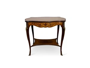 Satinwood French Inlay Side Table - Picture 1 of 12