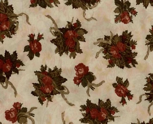 MODA 3 Sisters *HOLLYWOOD & VINES* Fabric Red Roses on IVORY - Picture 1 of 1