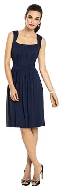 Vestido de graduación After Six azul medianoche largo cóctel talla 12 damas de honor 6670 Foto 1 de 4