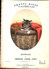 Pretty Kitty 1870 LOUISA CORBEAUX Basket CAT Litho Sheet Music CHARLES COOTE !
