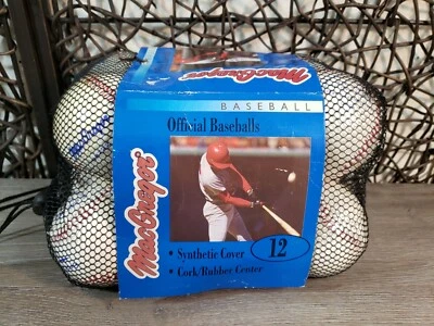 12 Factory Sealed Official MacGregor Cork & Rubber Core Baseball 9"- 5 OZ 92722 - Image 1 of 3