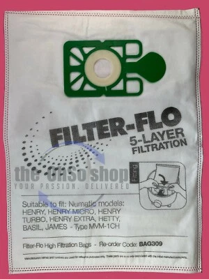 Henry Hetty James Numatic Basil Harry FILTERFLO Vacuum Cleaner New Hoover bags - Image 1 of 3