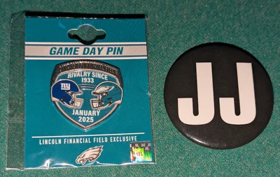 New York Giants VS PHILADELPHIA EAGLES Game day Pin 1/5/2025 w/BONUS SAQUAN 2000 - Image 1 of 2