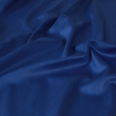 HANS-TEXTIL-SHOP Stoff Meterware Kobalt Blau Mako Satin Baumwolle Bettwäsche Kissenbezüge Deko