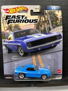 Chevrolet Yenko Camaro 1969 Hot Wheels Fast & Furious azul pilotos reales 1/64 1/5 - Imagen 1 de 2